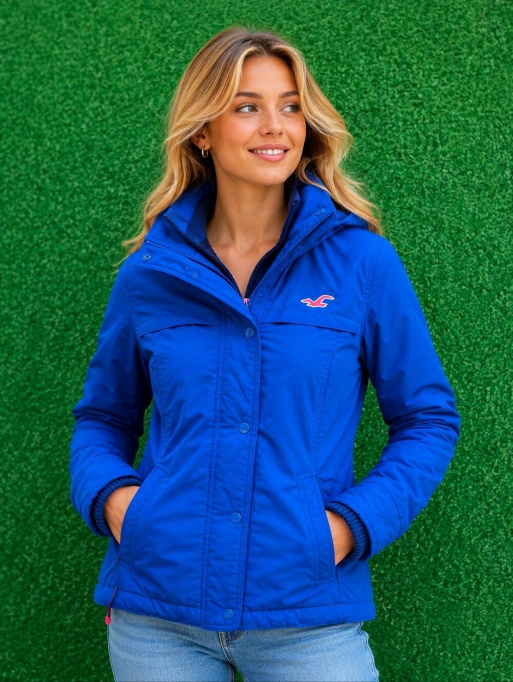 HOLLISTER JACKET HOODY ZIP FLEECE LINED-S